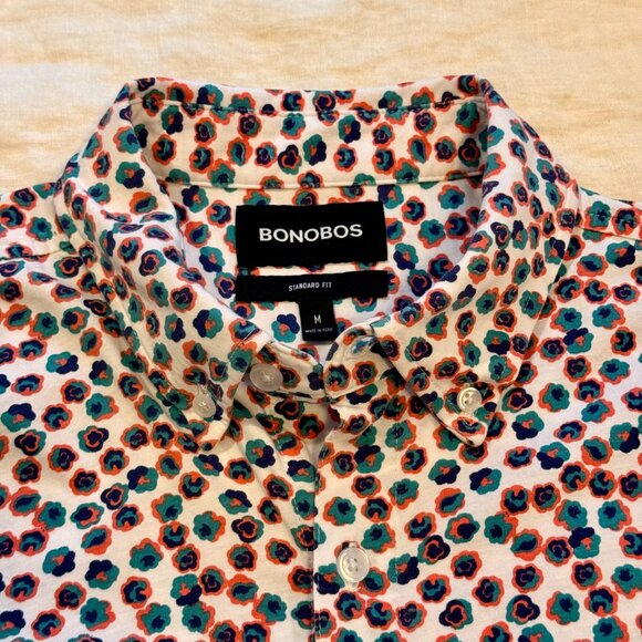Bonobos Men’s Floral Short Sleeve Cotton Button-Down Shirt Standard Fit M - Picture 3 of 7